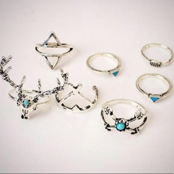 💝7 pcs Boho Antler ring set - Picture 4 of 4